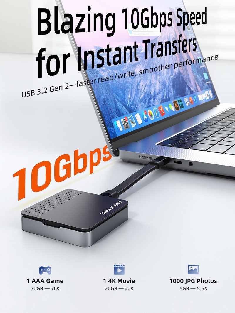 كابل تايم علبة تخزين مغناطيسية USB-C M.2 2230 NVME SSD متوافقة مع أجهزة iPhone 15/16 و MacBook Pro - Image 3